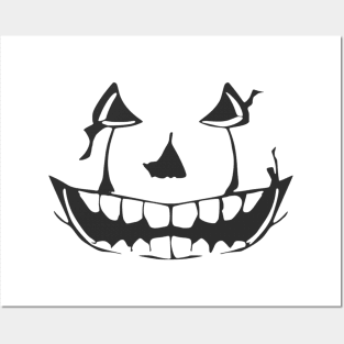Spooky Pumpkin Face Posters and Art